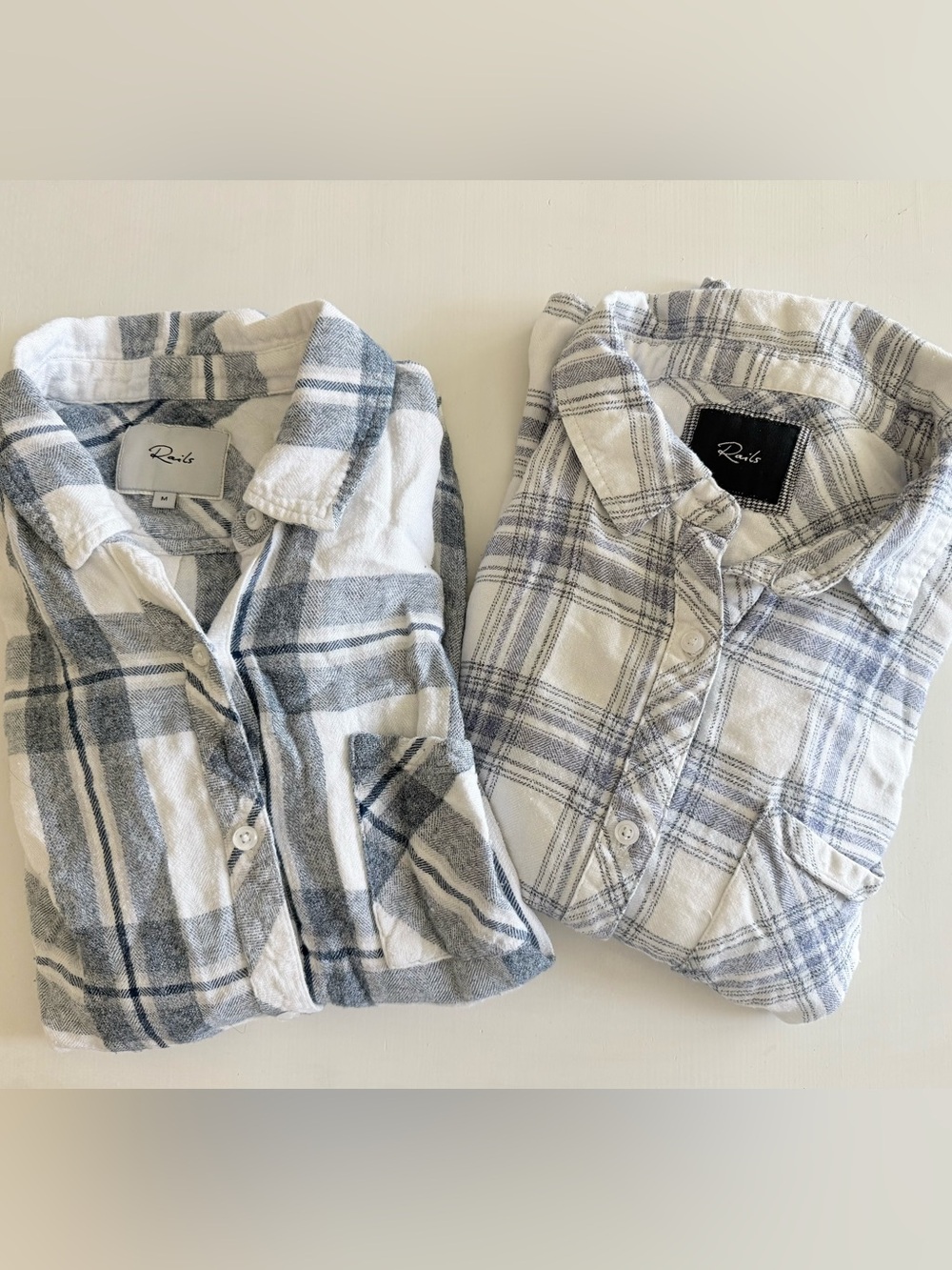 Bundle 2 Rails Plaid Button Up Rayon Flannel Shirt Lot Size Medium